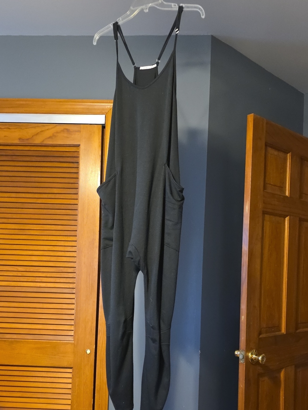miami Black Strap Jumpsuit with Side Pockets